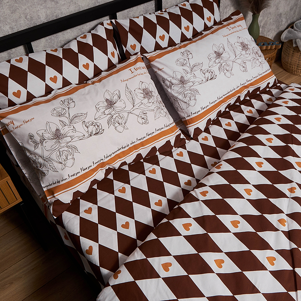 Фото - Комплект постільної білизни Moon&Star Бязь Gold Люкс Heart Patch 160х220х2 нав. 2х70х70 (MS-820009412)