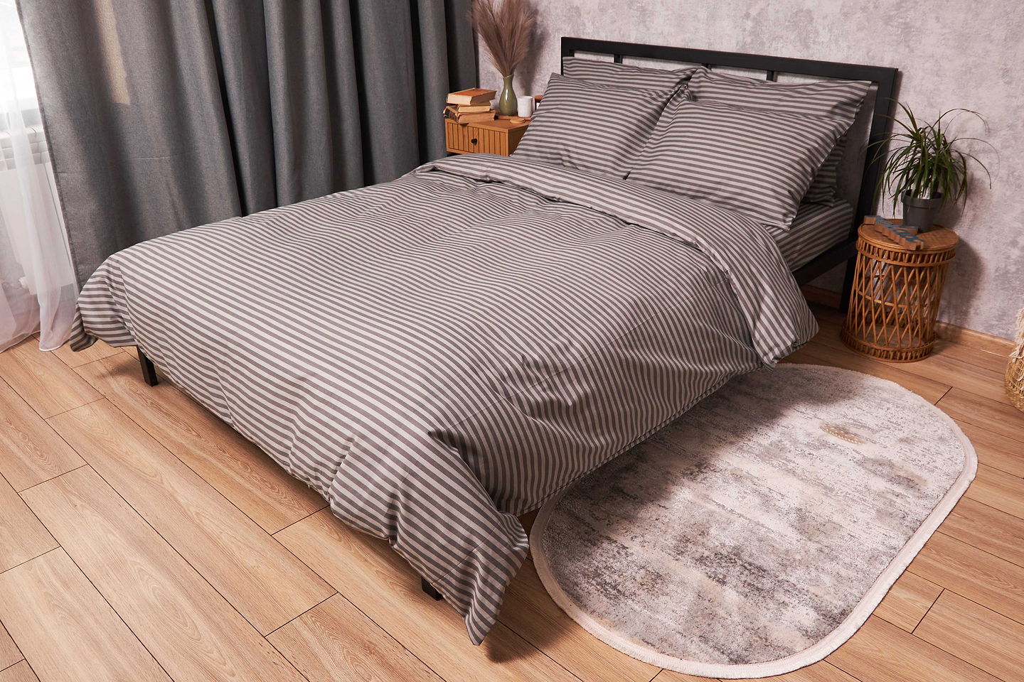 Комплект постельного белья Moon&Star Бязь Gold Люкс «Ice Grey» 143х210х2 нав. 4х50х70 (MS-820003458)