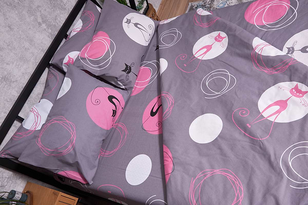 Фото - Комплект постільної білизни Moon&Star Бязь Gold Люкс Mauve Cats 143х210 (MS-820002628)