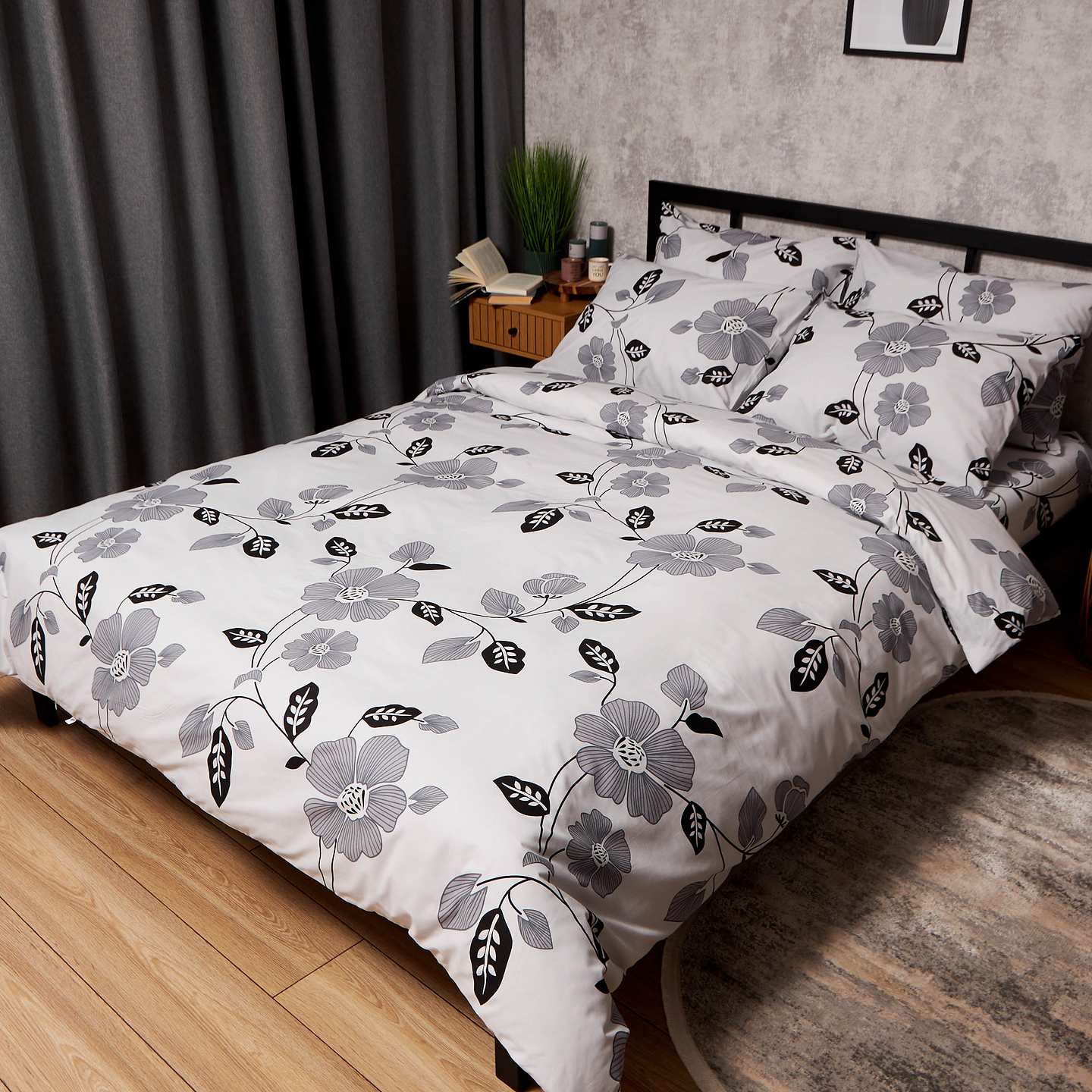 Комплект постельного белья Moon&Star Бязь Gold Люкс Misty Petals 143х210х2 нав. 4х70х70 (MS-820009444)