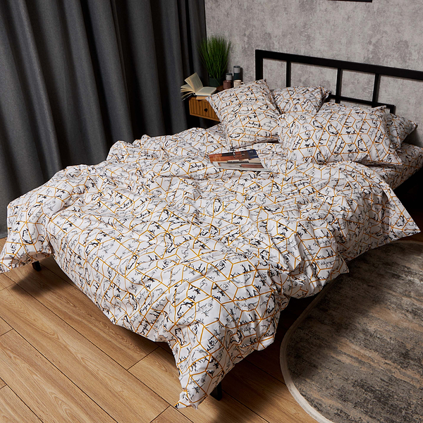 Фото - Комплект постельного белья Moon&Star Бязь Gold Люкс Modern Marble 160х220х2 нав. 4х70х70 (MS-820009484)