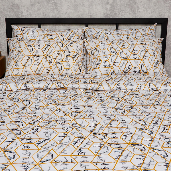 Фото - Комплект постельного белья Moon&Star Бязь Gold Люкс Modern Marble 160х220х2 нав. 4х70х70 (MS-820009484)