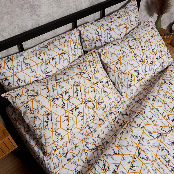 Фото - Комплект постельного белья Moon&Star Бязь Gold Люкс Modern Marble 160х220х2 нав. 4х70х70 (MS-820009484)