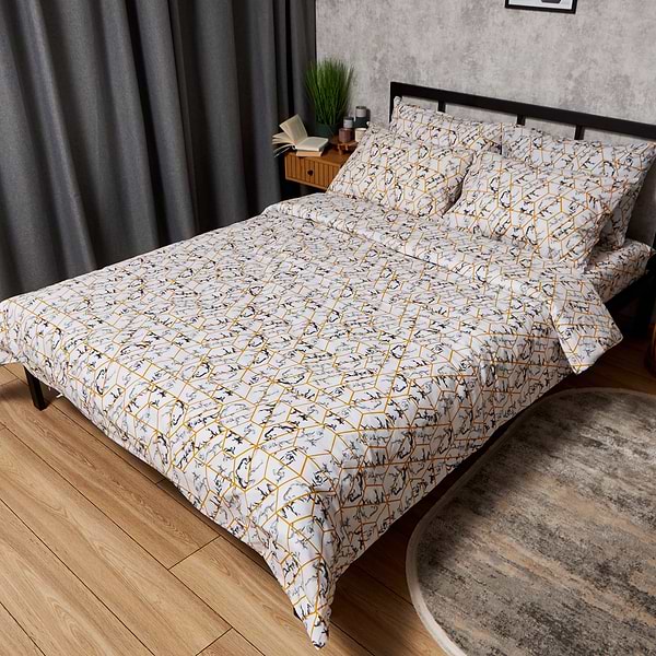 Фото - Комплект постельного белья Moon&Star Бязь Gold Люкс Modern Marble 200х220 см нав. 4х50х70 (MS-820009463)