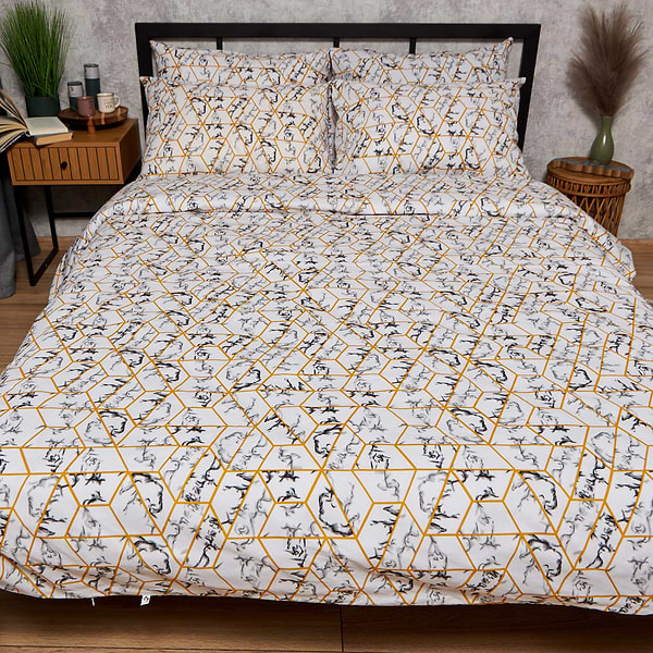 Фото - Комплект постельного белья Moon&Star Бязь Gold Люкс Modern Marble 200х220 см нав. 4х50х70 (MS-820009463)