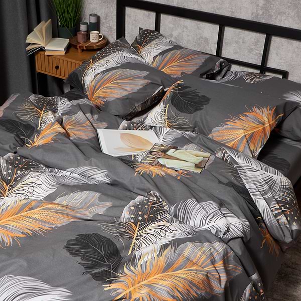 Фото - Комплект постельного белья Moon&Star Бязь Gold Люкс Mystic Feathers King Size 220x240 см нав. 2х50х70 (MS-820009486)