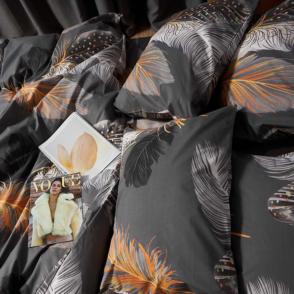 Фото - Комплект постільної білизни Moon&Star Бязь Gold Люкс Mystic Feathers 200х220 нав. 70х70 2 шт. (MS-880000308)