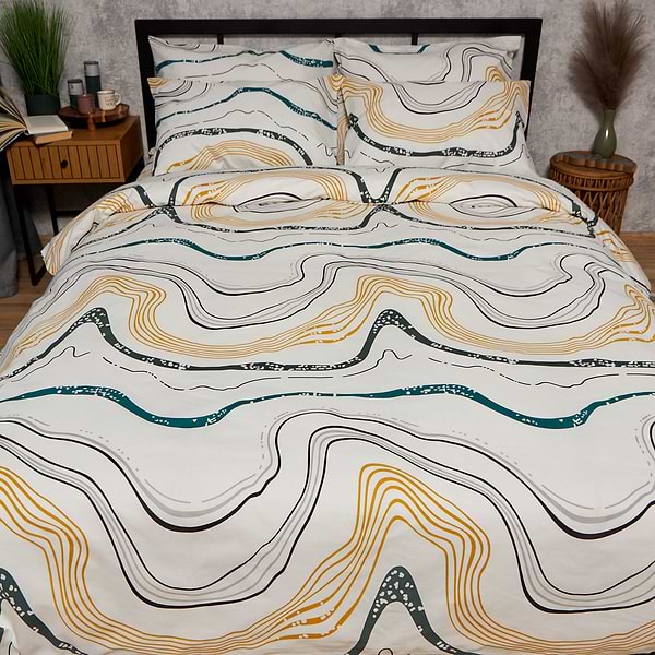 Фото - Комплект постільної білизни Moon&Star Бязь Gold Люкс Natural Waves 160х220х2 нав. 2х50х70 (MS-820009551)