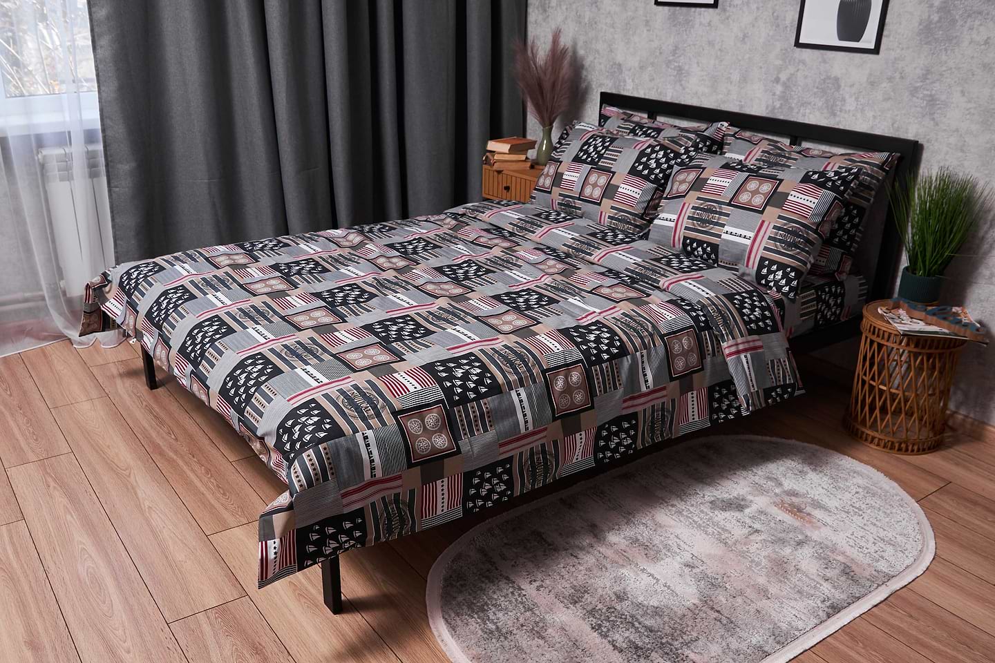 Комплект постельного белья Moon&Star Бязь Gold Люкс Nautical King Size 220x240 (MS-820003399)