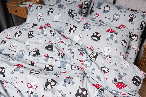 Фото - Комплект постельного белья Moon&Star Бязь Gold Люкс Owls Gray 175х210 (MS-820005467)