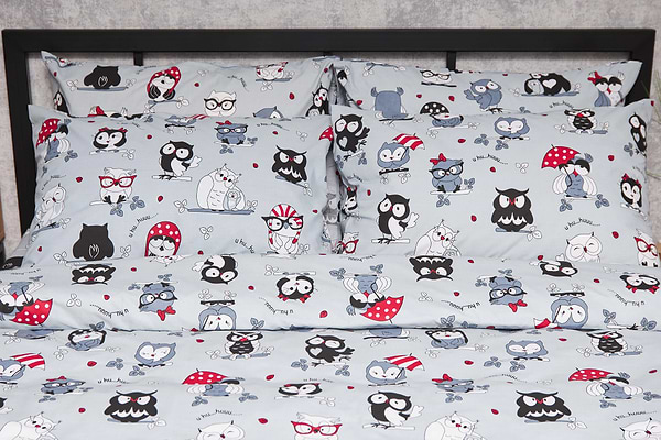 Фото - Комплект постельного белья Moon&Star Бязь Gold Люкс Owls Gray 175х210 (MS-820005468)