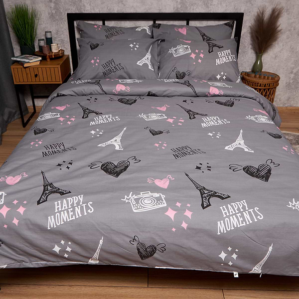 Фото - Комплект постельного белья Moon&Star Бязь Gold Люкс Paris Moments 160х220 нав. 2х50х70 (MS-820009576)