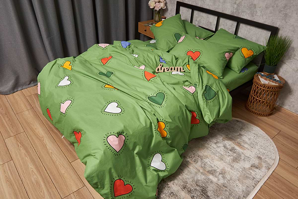 Фото - Комплект постільної білизни Moon&Star Бязь Gold Люкс Rainbow Hearts 175х210 (MS-820005360)