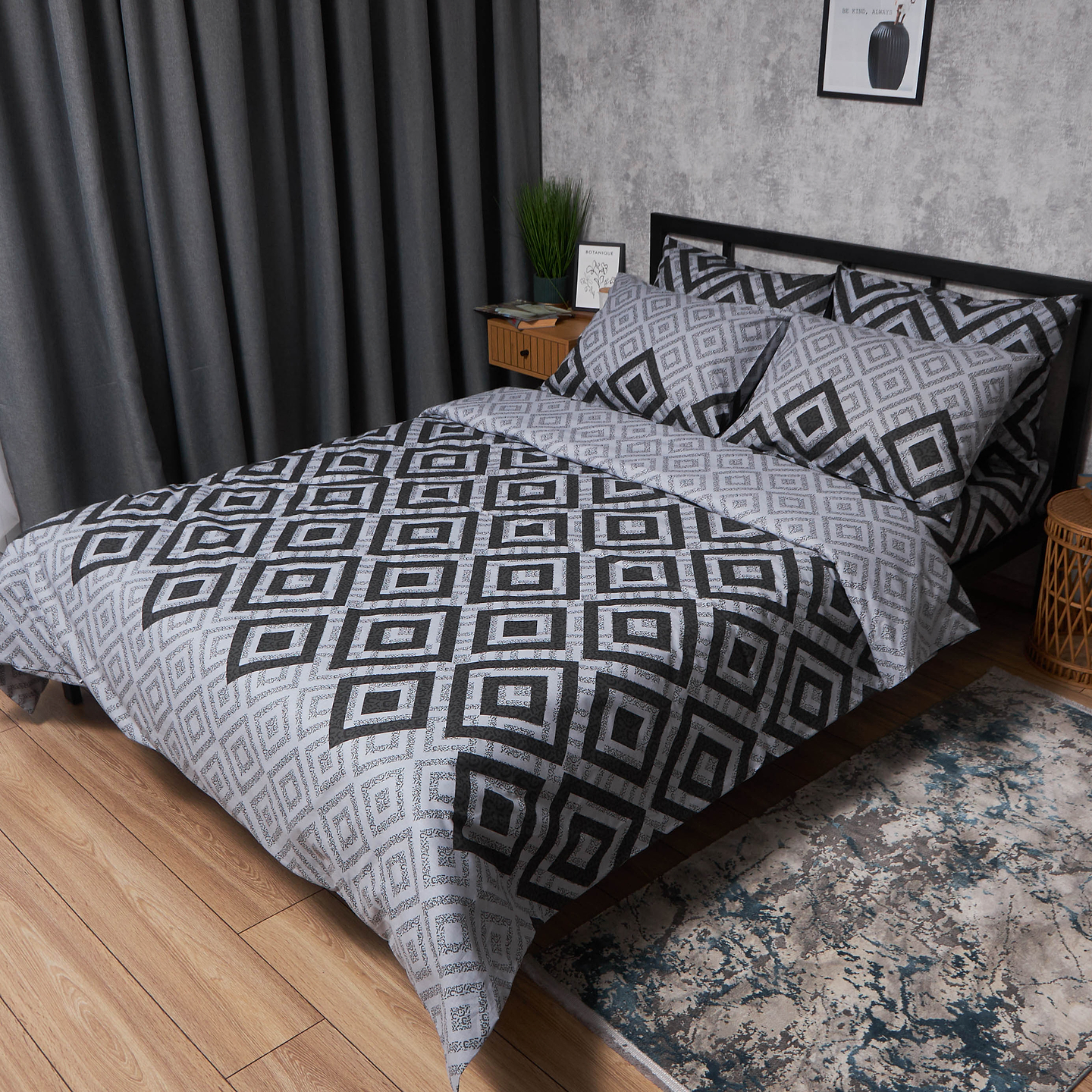 Комплект постільної білизни Moon&Star Бязь Gold Люкс «Retro Pixels» King Size 220x240 см нав. 2х50х70 (MS-820006721)