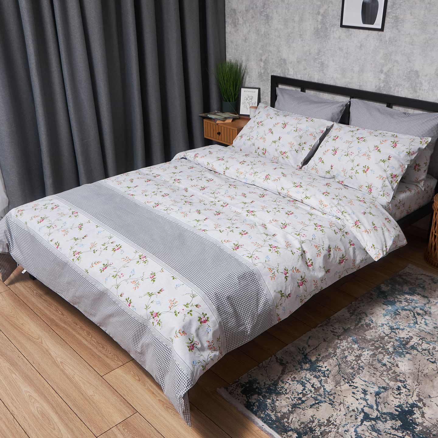 Комплект постільної білизни Moon&Star Бязь Gold Люкс «Romantic Bloom» 160х220х2 нав. 2х70х70 (MS-820006822)