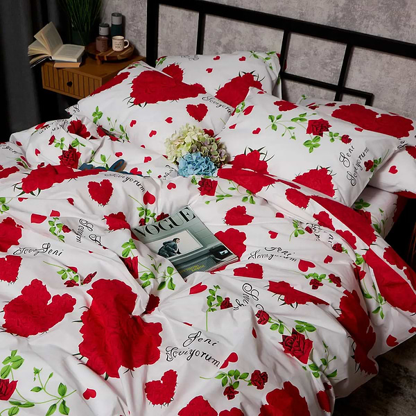 Фото - Комплект постельного белья Moon&Star Бязь Gold Люкс Scarlet Romance 160х220 нав. 2х50х70 (MS-820009786)