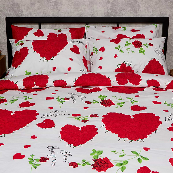 Фото - Комплект постільної білизни Moon&Star Бязь Gold Люкс Scarlet Romance 143х210 (MS-820009780)