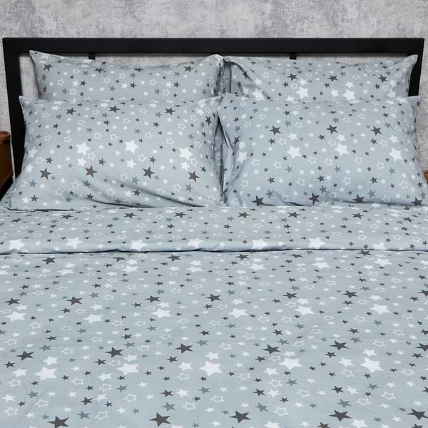 Фото - Комплект постельного белья Moon&Star Бязь Gold Люкс Silver Stars 175х210 см 40х60 2 шт. (MS-890000486)