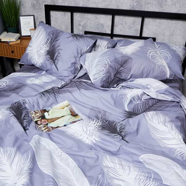 Фото - Комплект постельного белья Moon&Star Бязь Gold Люкс «Soft Plumes» 143х210х2 нав. 2х70х70 (MS-820006922)