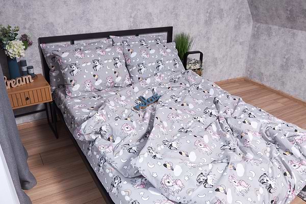 Фото - Комплект постільної білизни Moon&Star Бязь Gold Люкс «Unicorn» King Size 220x240 см нав. 2х40х60 (MS-820001773)