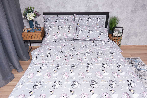 Фото - Комплект постільної білизни Moon&Star Бязь Gold Люкс «Unicorn» King Size 220x240 см нав. 2х40х60 (MS-820001773)