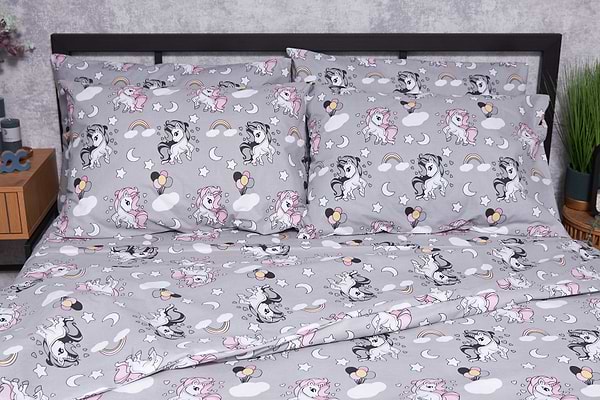 Фото - Комплект постільної білизни Moon&Star Бязь Gold Люкс «Unicorn» King Size 220x240 см нав. 2х40х60 (MS-820001773)