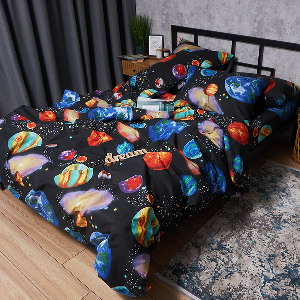 Фото - Комплект постільної білизни Moon&Star Бязь Gold Люкс Universe Magic 160х220 +нав. 70х70 см 2 шт. (MS-890000530)