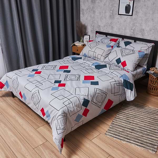 Фото - Комплект постільної білизни Moon&Star Бязь Gold Люкс «Urban Grid» King Size 220x240 нав. 4х50х70 (MS-820007108)