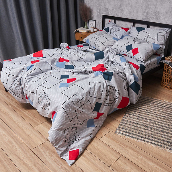 Фото - Комплект постільної білизни Moon&Star Бязь Gold Люкс «Urban Grid» King Size 220x240 нав. 2х50х70 (MS-820007106)