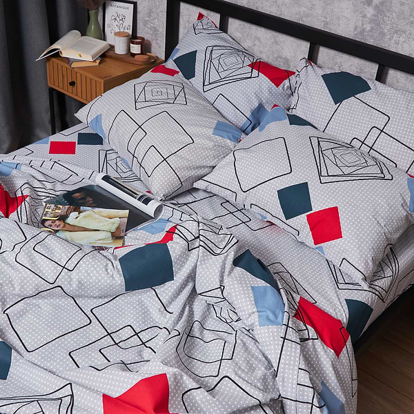 Фото - Комплект постільної білизни Moon&Star Бязь Gold Люкс «Urban Grid» King Size 220x240 нав. 2х40х60 (MS-820007105)