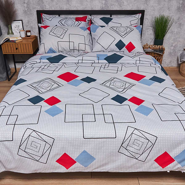 Фото - Комплект постільної білизни Moon&Star Бязь Gold Люкс «Urban Grid» King Size 220x240 нав. 2х40х60 (MS-820007105)