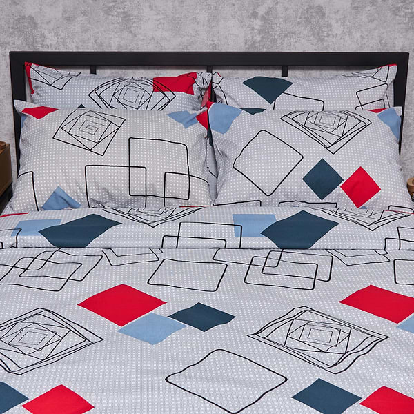 Фото - Комплект постільної білизни Moon&Star Бязь Gold Люкс «Urban Grid» 200х220 нав. 4х70х70 (MS-820007119)