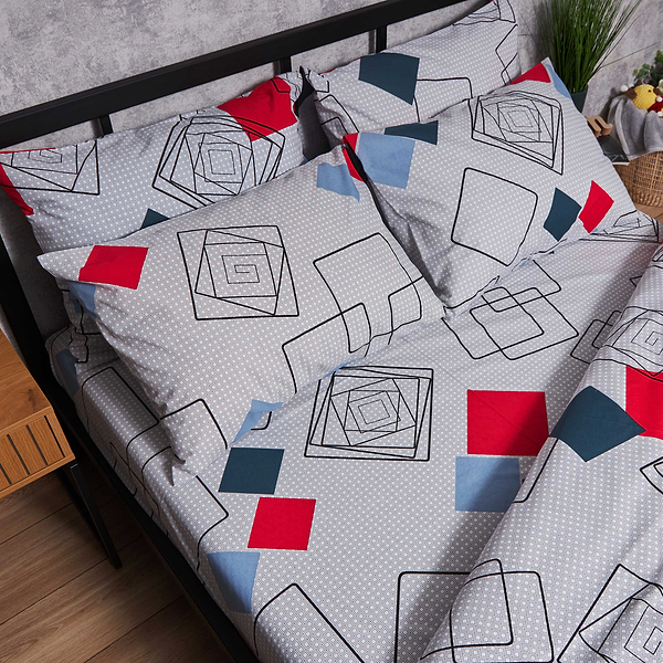 Фото - Комплект постільної білизни Moon&Star Бязь Gold Люкс «Urban Grid» King Size 220x240 нав. 2х50х70 (MS-820007106)