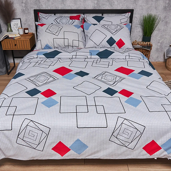 Фото - Підковдра двоспальна євро Moon&Star Бязь Gold Люкс Urban Grid 200x220 см (MS-870000763)