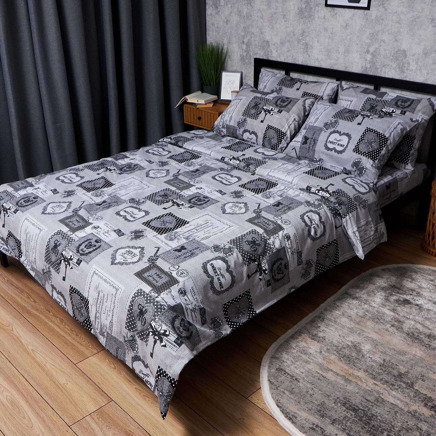 Комплект постельного белья Moon&Star Бязь Gold Люкс Vintage Keys 160х220 нав. 4х70х70 (MS-820007304)