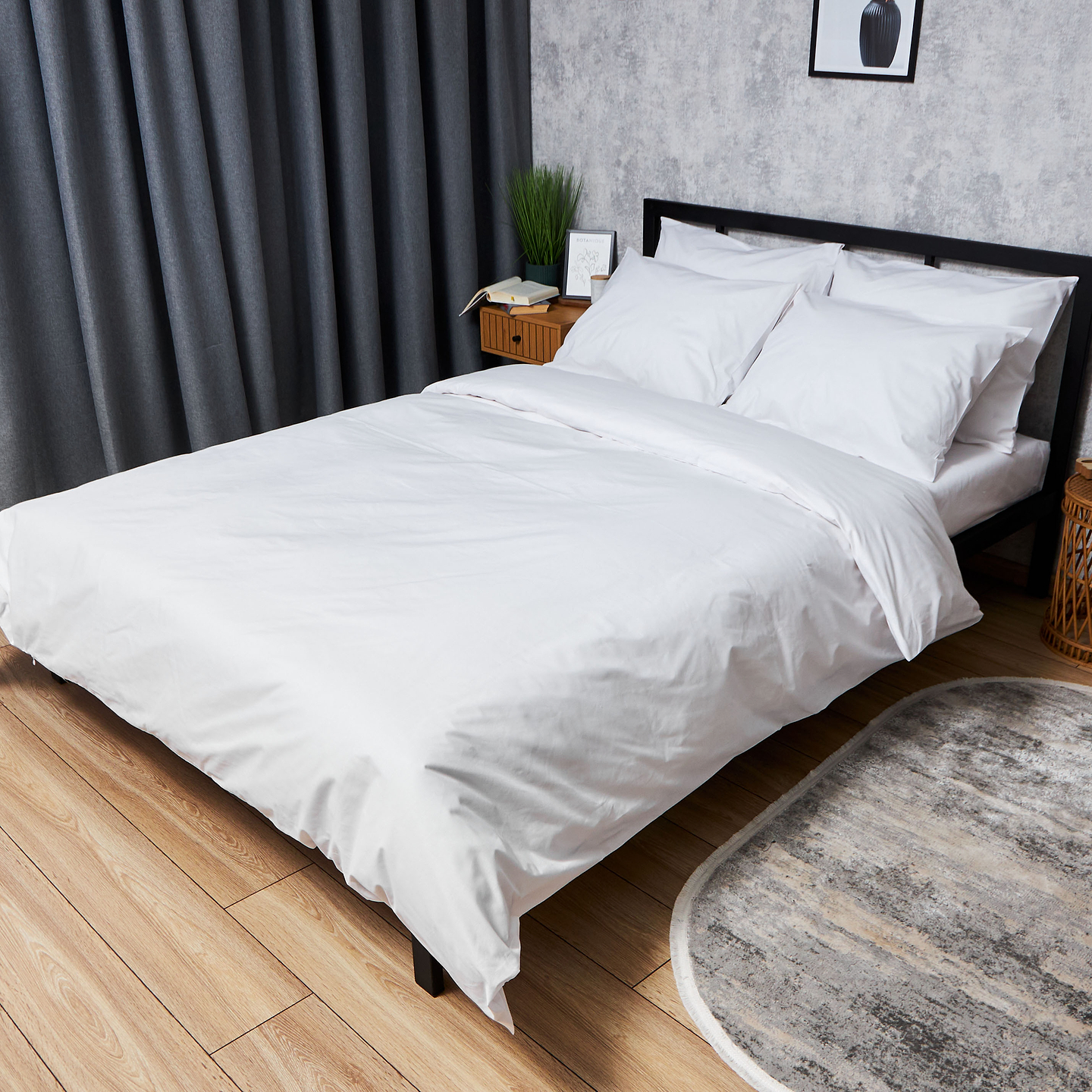 Комплект постельного белья Moon&Star Бязь Gold Люкс White Glow 160х220 нав. 4х70х70 (MS-820007374)