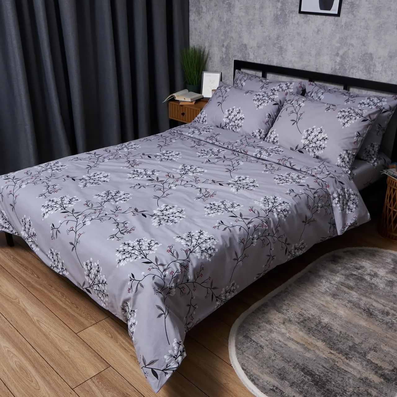 Комплект постельного белья Moon&Star Бязь Gold Люкс Winter Branches 200х220 нав. 40х60 см 2 шт. (MS-880000522)