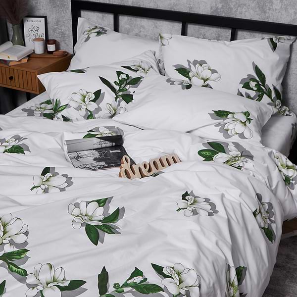 Фото - Комплект постільної білизни Moon&Star Бязь Gold Люкс «Wisteria White» King Size 220x240 нав. 2х70х70 (MS-820007457)