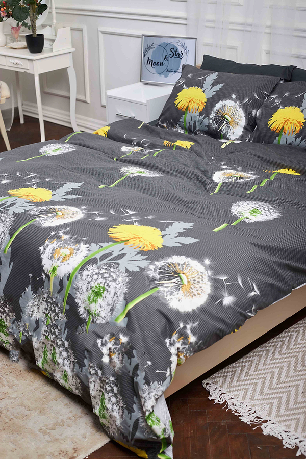Фото - Комплект постільної білизни Moon&Star 175х210 см нав. 4х50х70 Dandelion Black Бязь Gold Люкс (MS-820000913)