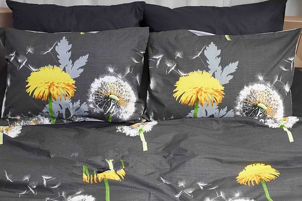 Фото - Комплект постільної білизни Moon&Star 200х220 см нав. 2х50х70 Dandelion Black Бязь Gold Люкс (MS-820000916)