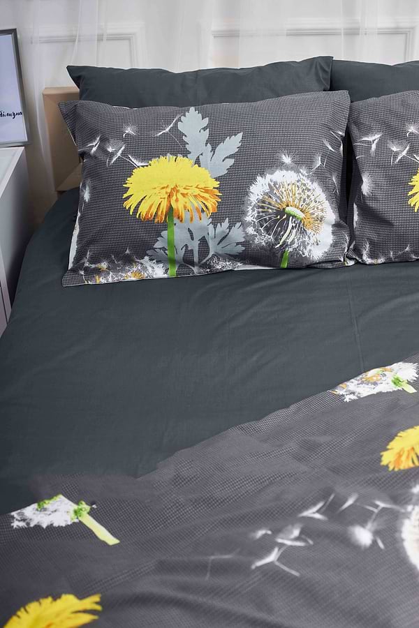 Фото - Комплект постільної білизни Moon&Star 200х220 см нав. 2х50х70 Dandelion Black Бязь Gold Люкс (MS-820000916)