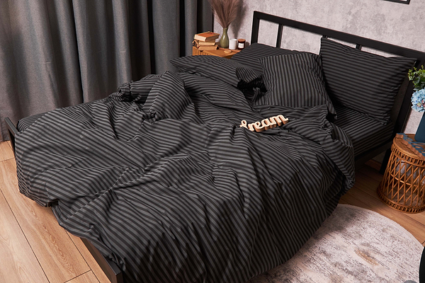 Фото - Комплект постельного белья Moon&Star 175х210 см нав. 4х50х70 Gray Stripe Бязь Gold Люкс (MS-820001086)