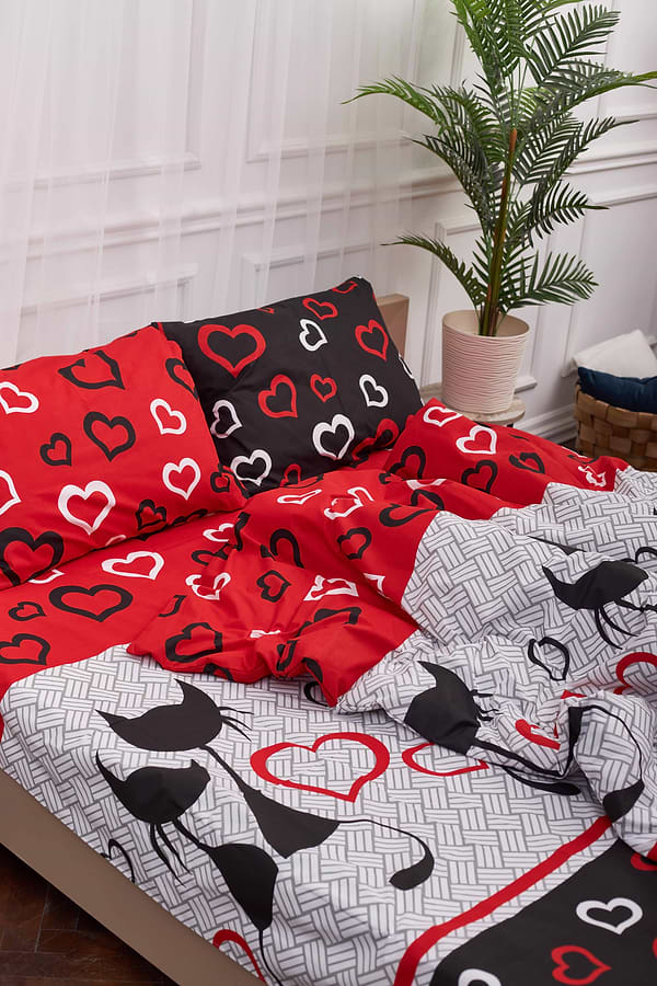 Фото - Комплект постільної білизни Moon&Star 200х220 см нав. 2х40х60 Love Cats Бязь Gold Люкс (MS-820001158)