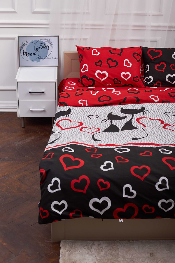 Фото - Комплект постельного белья Moon&Star 175х210 см нав. 2х70х70 Love Cats Бязь Gold Люкс (MS-820001155)