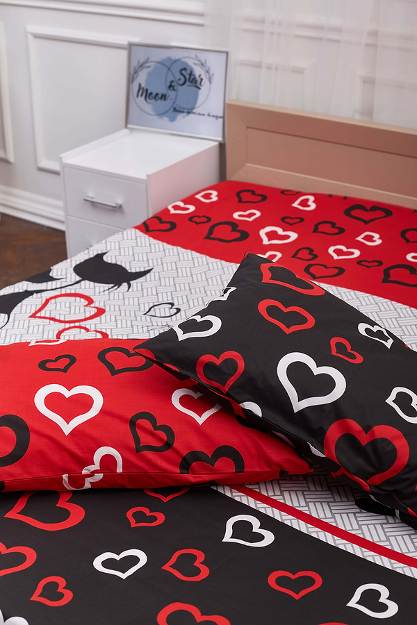 Фото - Комплект постільної білизни Moon&Star 200х220 см нав. 2х40х60 Love Cats Бязь Gold Люкс (MS-820001158)