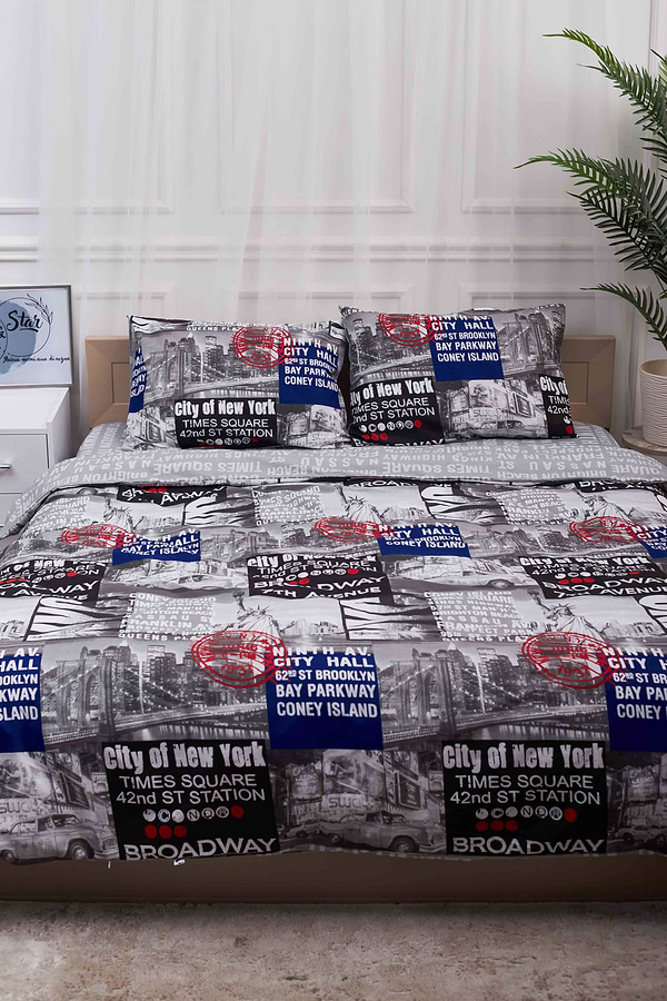 Фото - Комплект постельного белья Moon&Star 200х220 см нав. 4х70х70 New York Бязь Gold Люкс (MS-820001225) Фото - Комплект постельного белья Moon&Star 200х220 см нав. 4х70х70 New York Бязь Gold Люкс (MS-820001225)