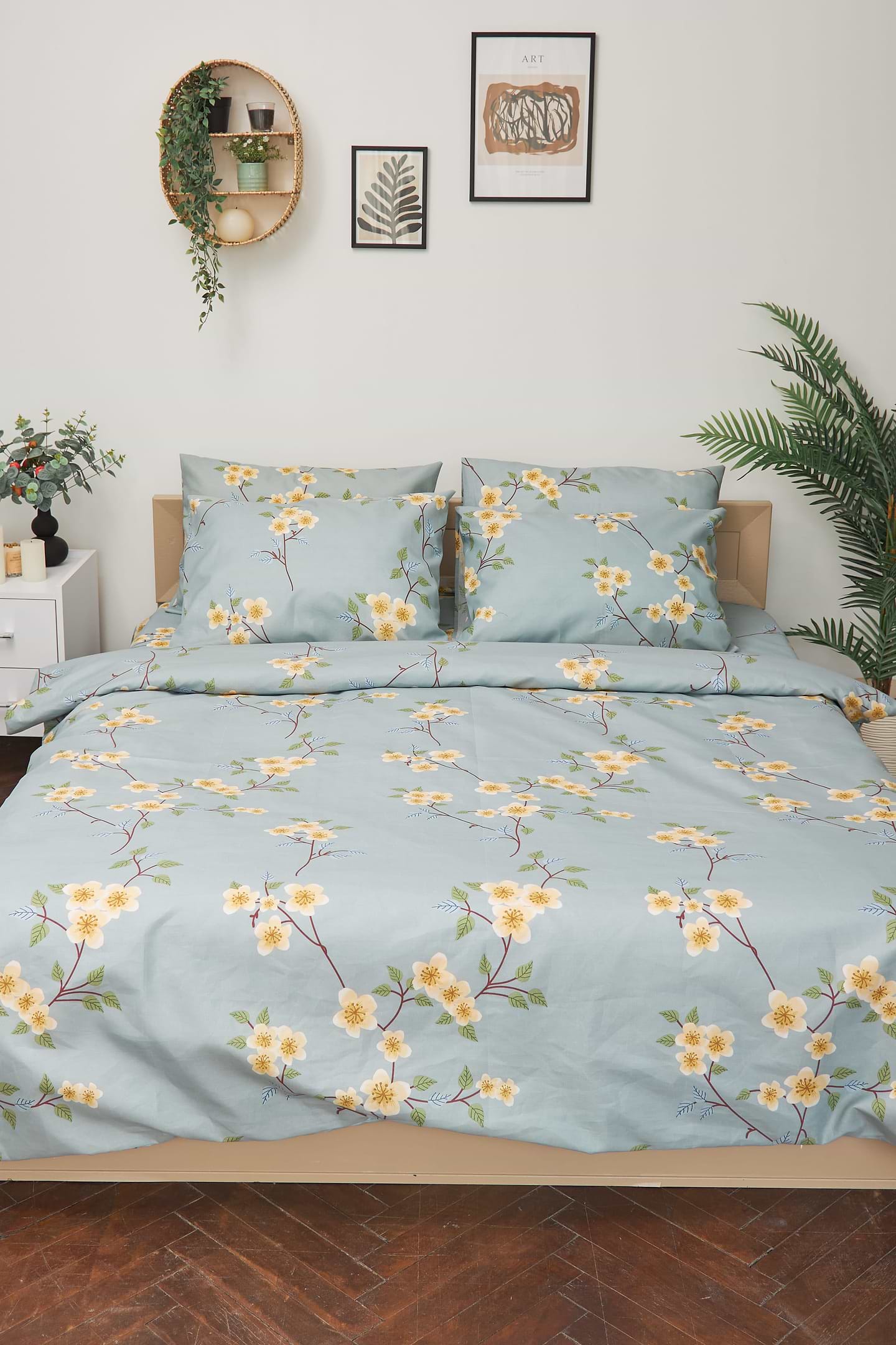 Комплект постільної білизни Moon&Star 175х210 см нав. 2х50х70 Spring Flower Мікросатин Premium (MS-820001394)