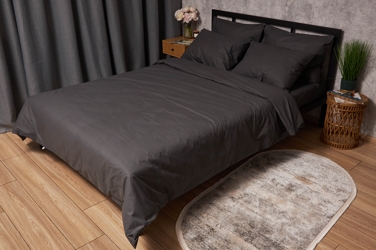 Комплект постельного белья Moon&Star 175х210 см нав. 2х70х70 Sweat Gray Бязь Gold Люкс (MS-820001327)