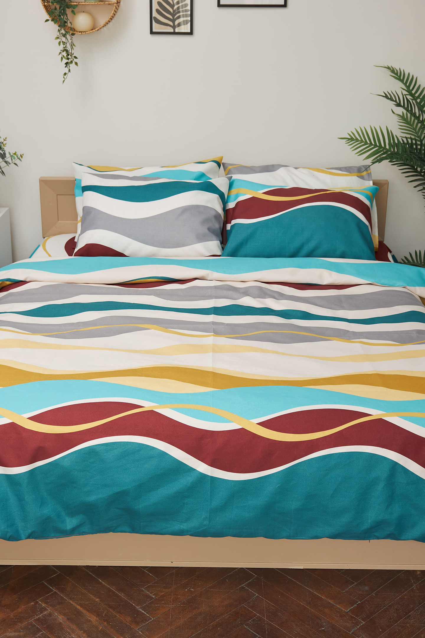 Комплект постельного белья Moon&Star 175х210 см нав. 4х70х70 Tangerine Микросатин Premium (MS-820001432)