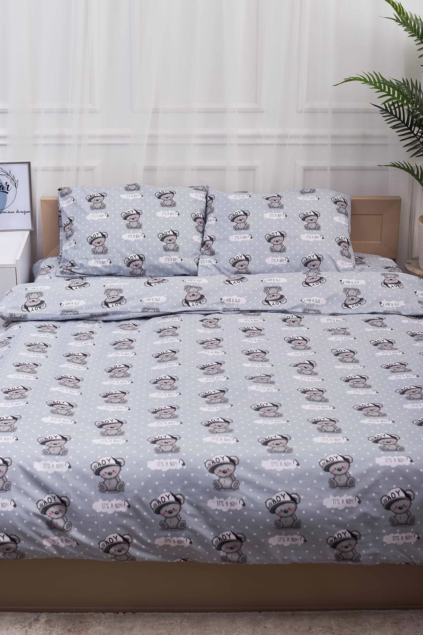 Комплект постельного белья Moon&Star 200х220 см нав. 4х50х70 Teddy Boy Бязь Gold Люкс (MS-820001368)